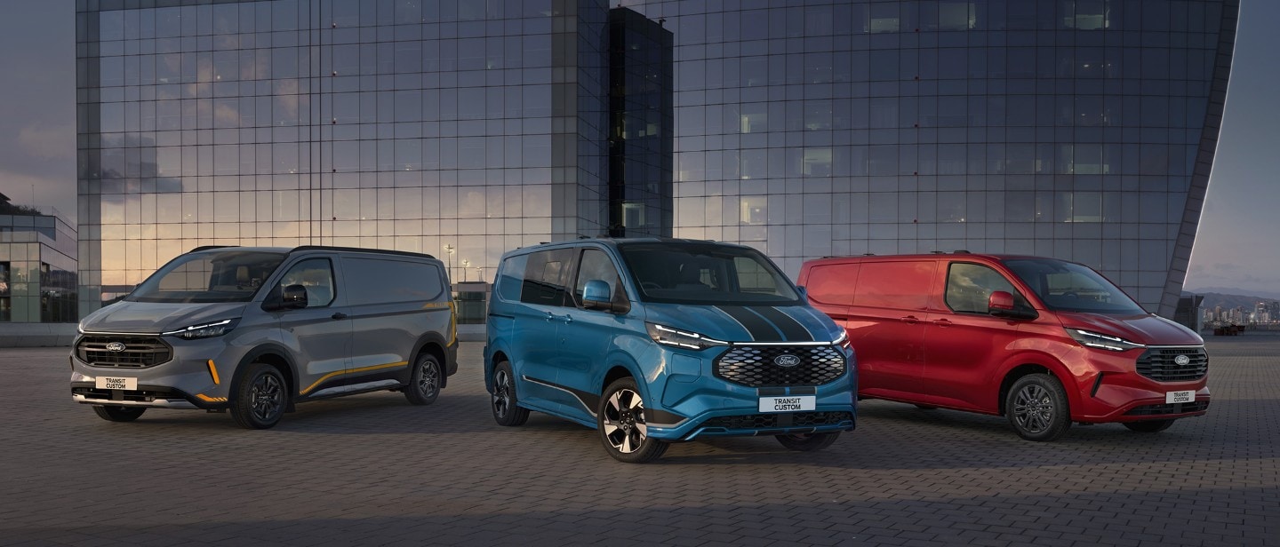 Ford E-Transit Custom in a range of colours