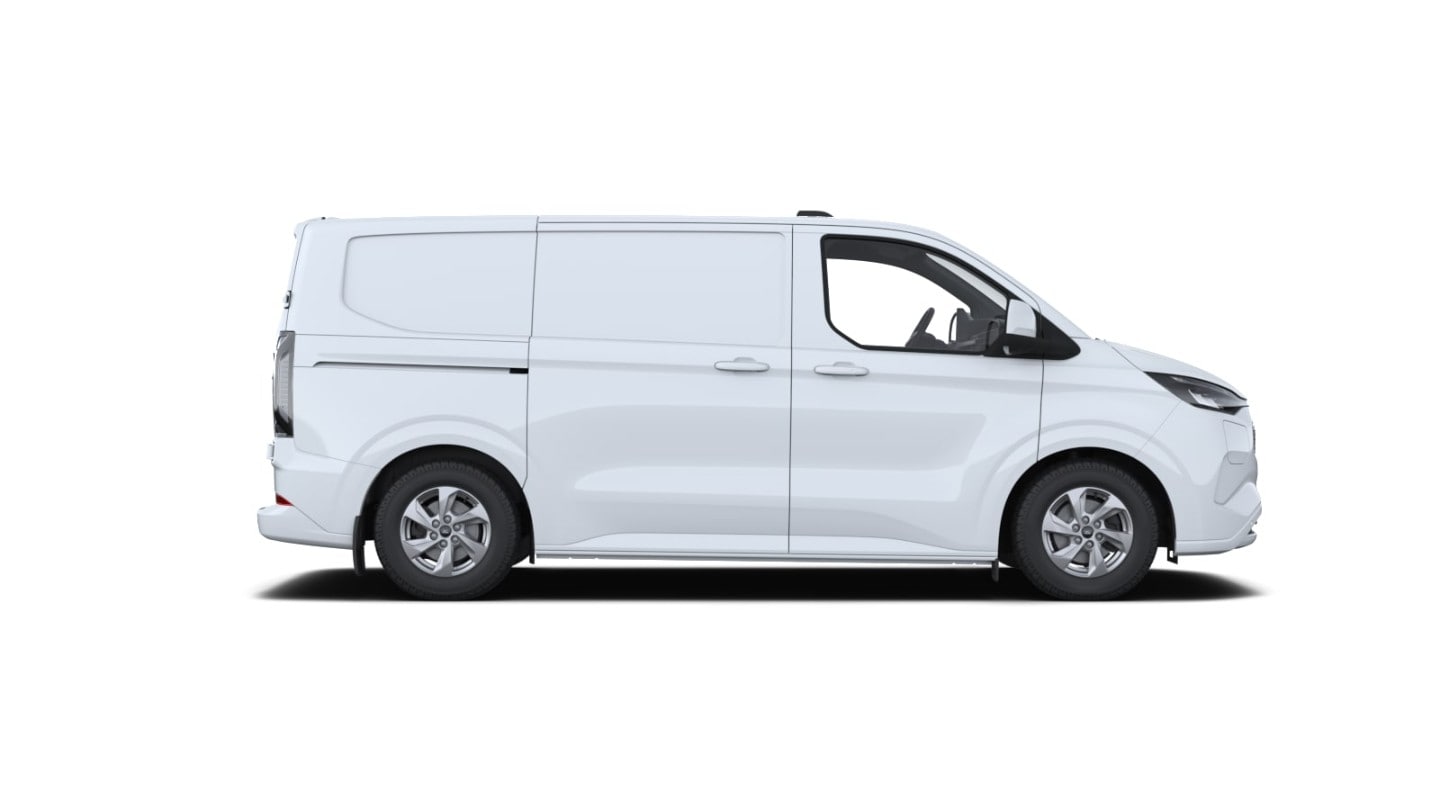 Transit Custom Van w kolorze białym widok z boku