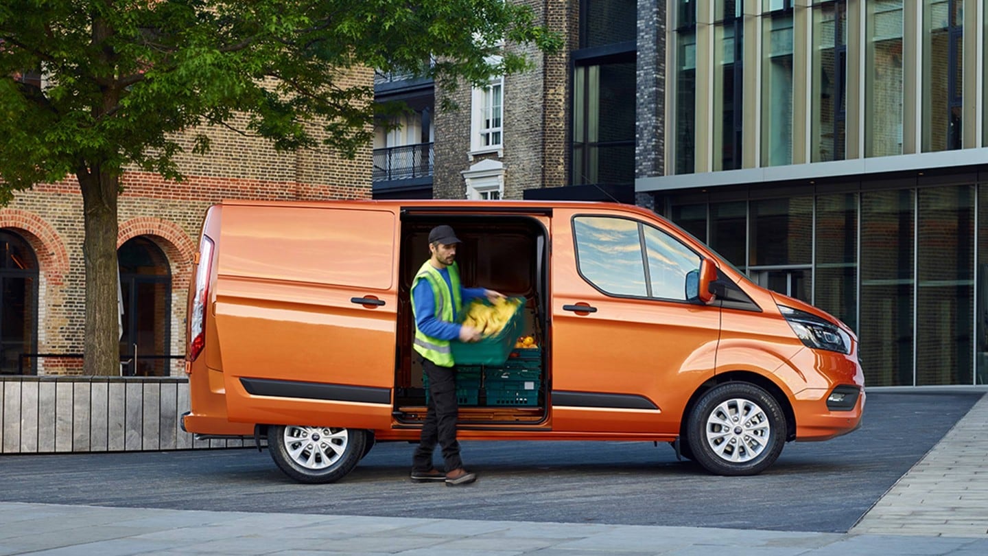 Ford Transit Custom loaded with goods