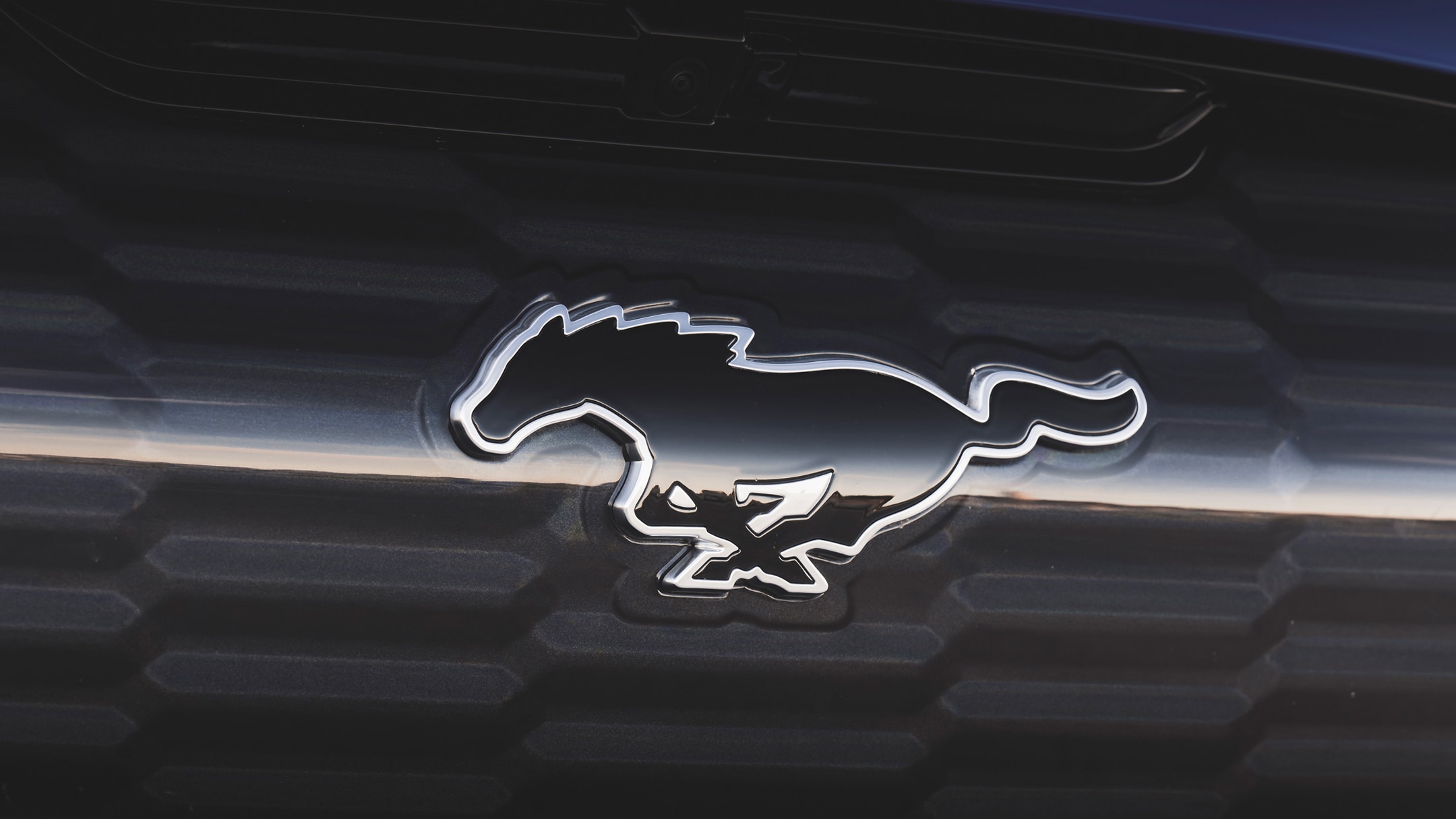 ford mustang logo close up