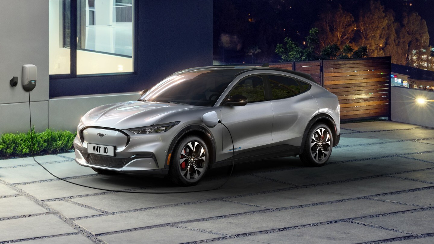 Grey Ford car charging