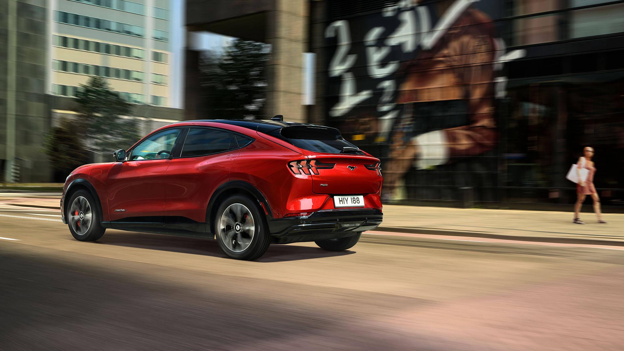 Ford Mustang Mach-e on the road