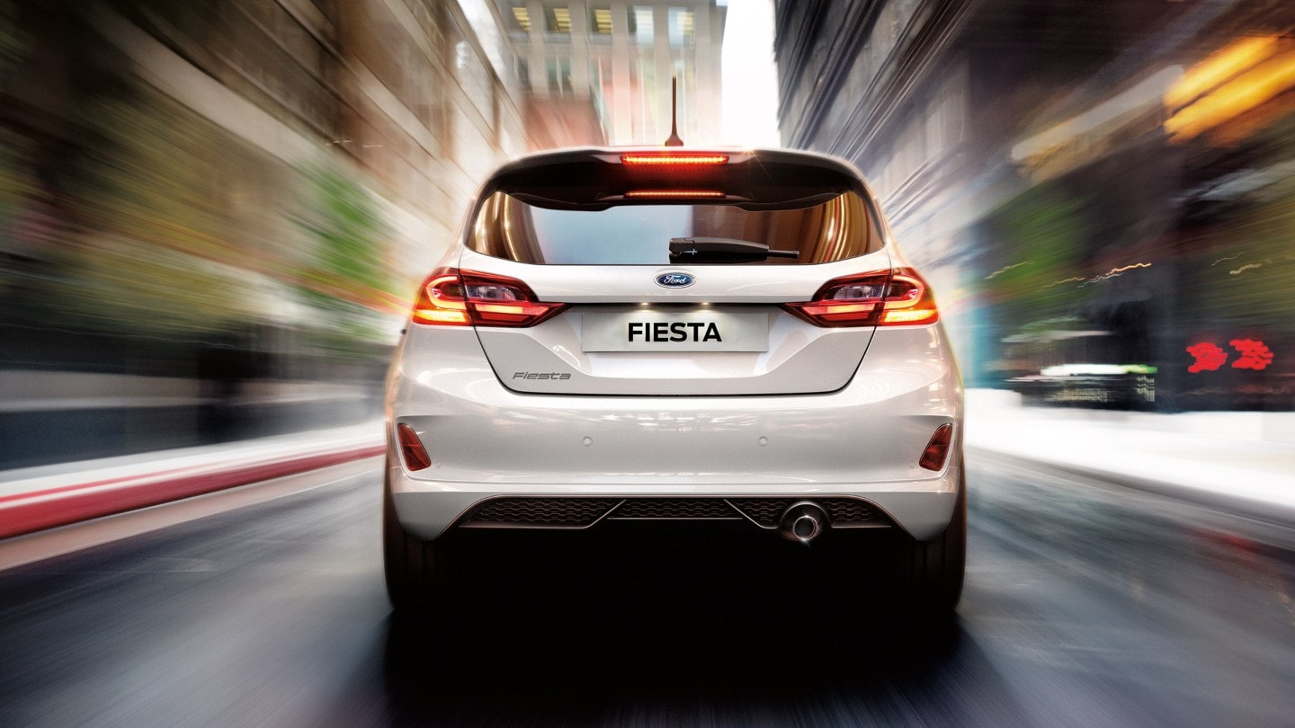 Ford Fiesta rear view in motion