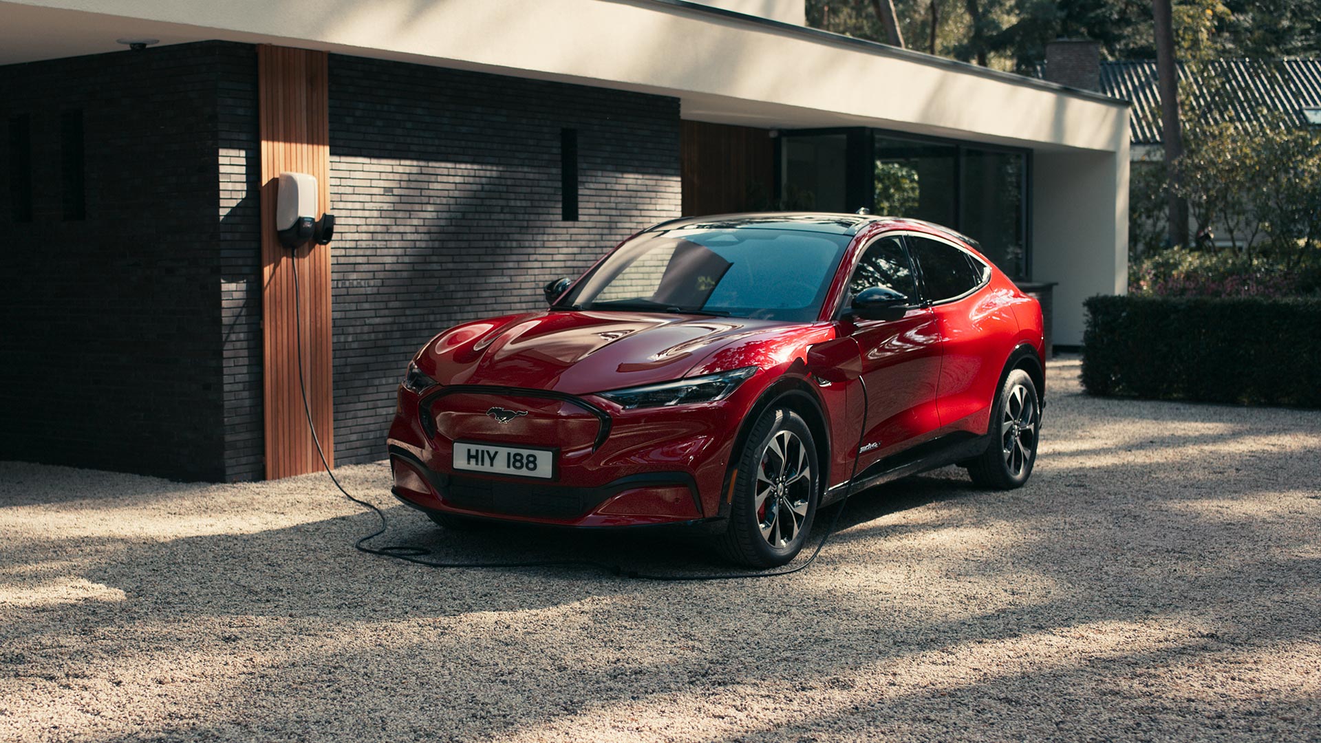 Ford Mustang Mach-E charging at a home charge point