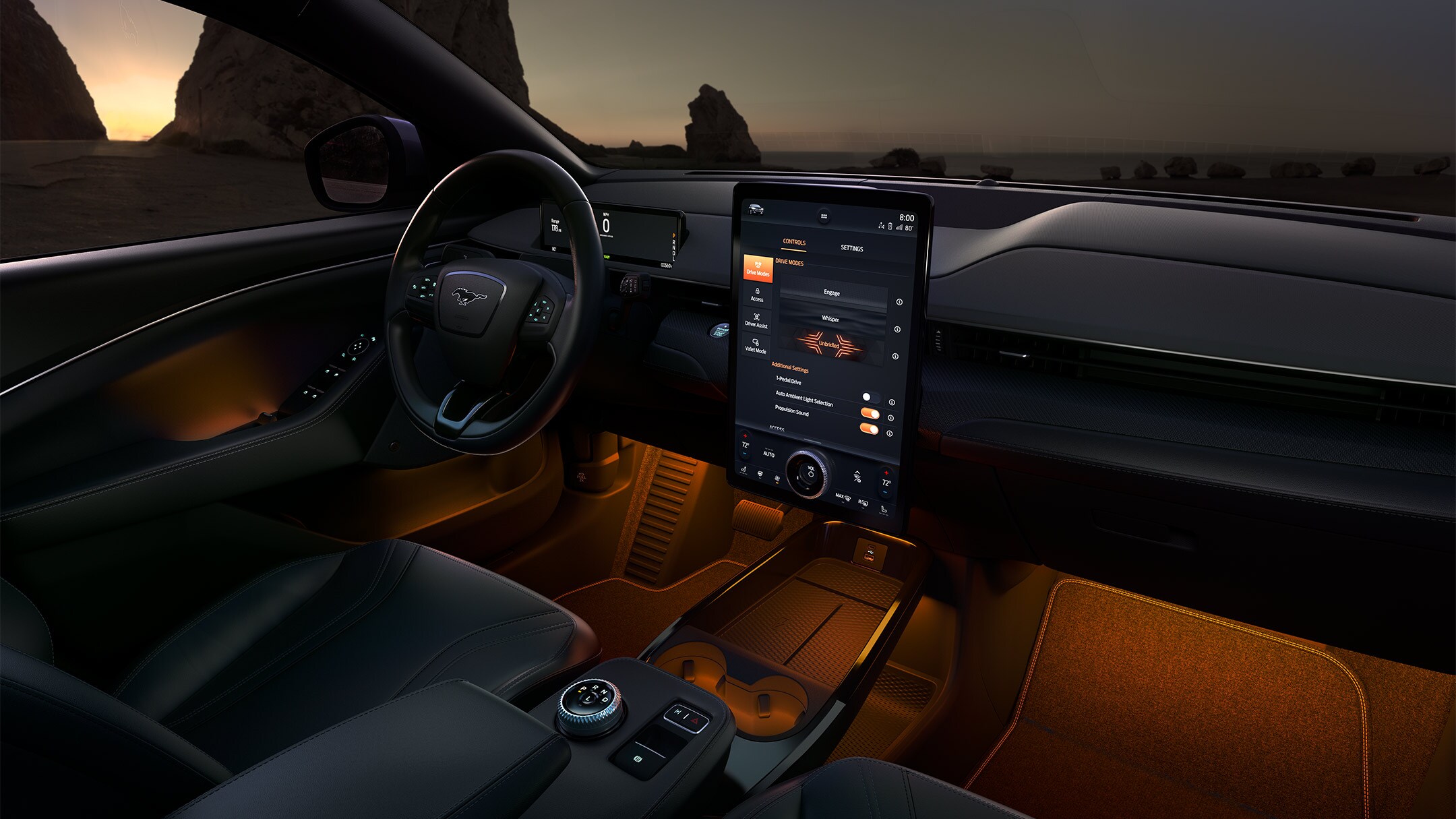 Ford Mustang Mach-E GT interior cockpit view from passenger side