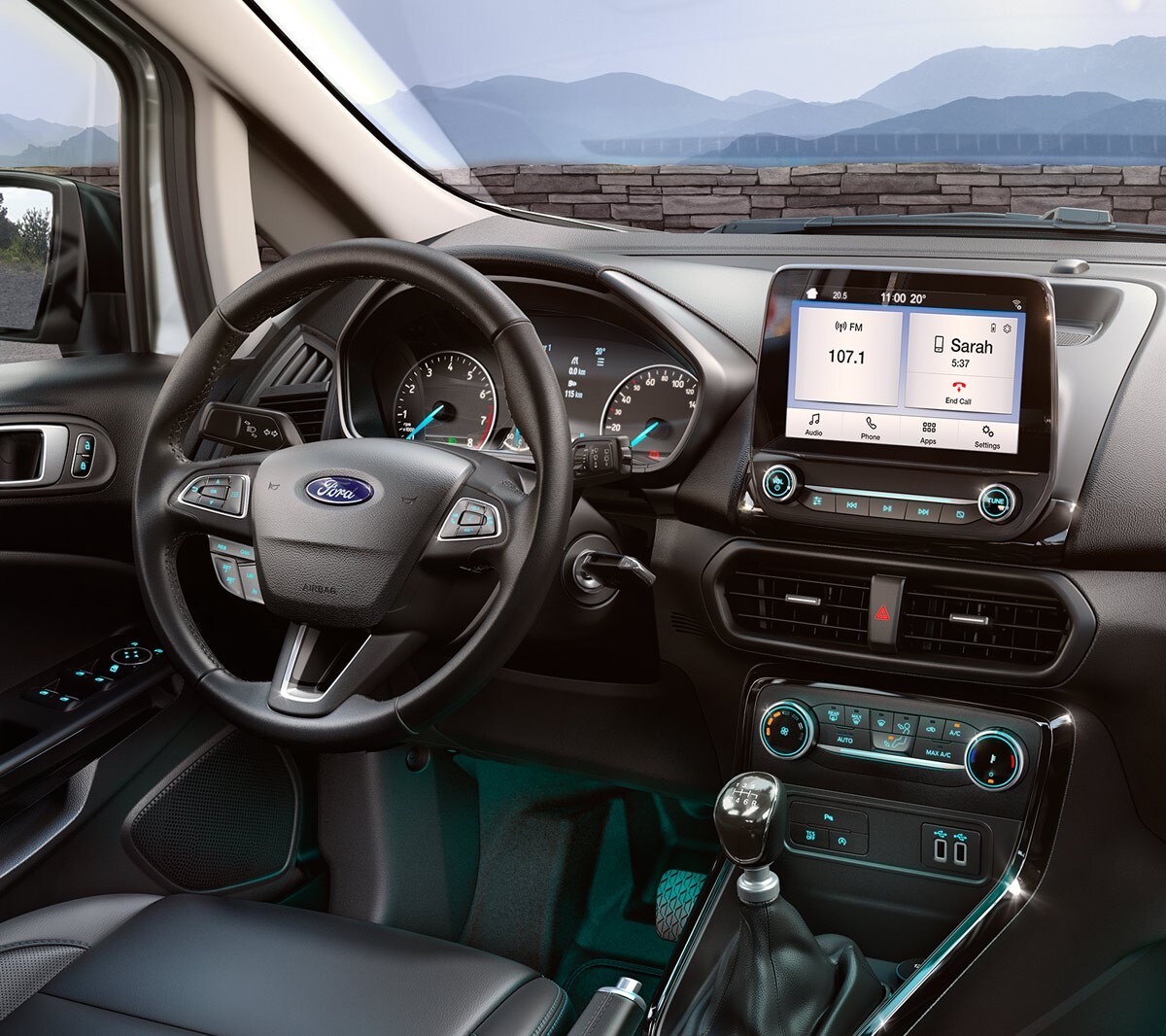Wnętrze Forda EcoSport Active z systemem SYNC 3