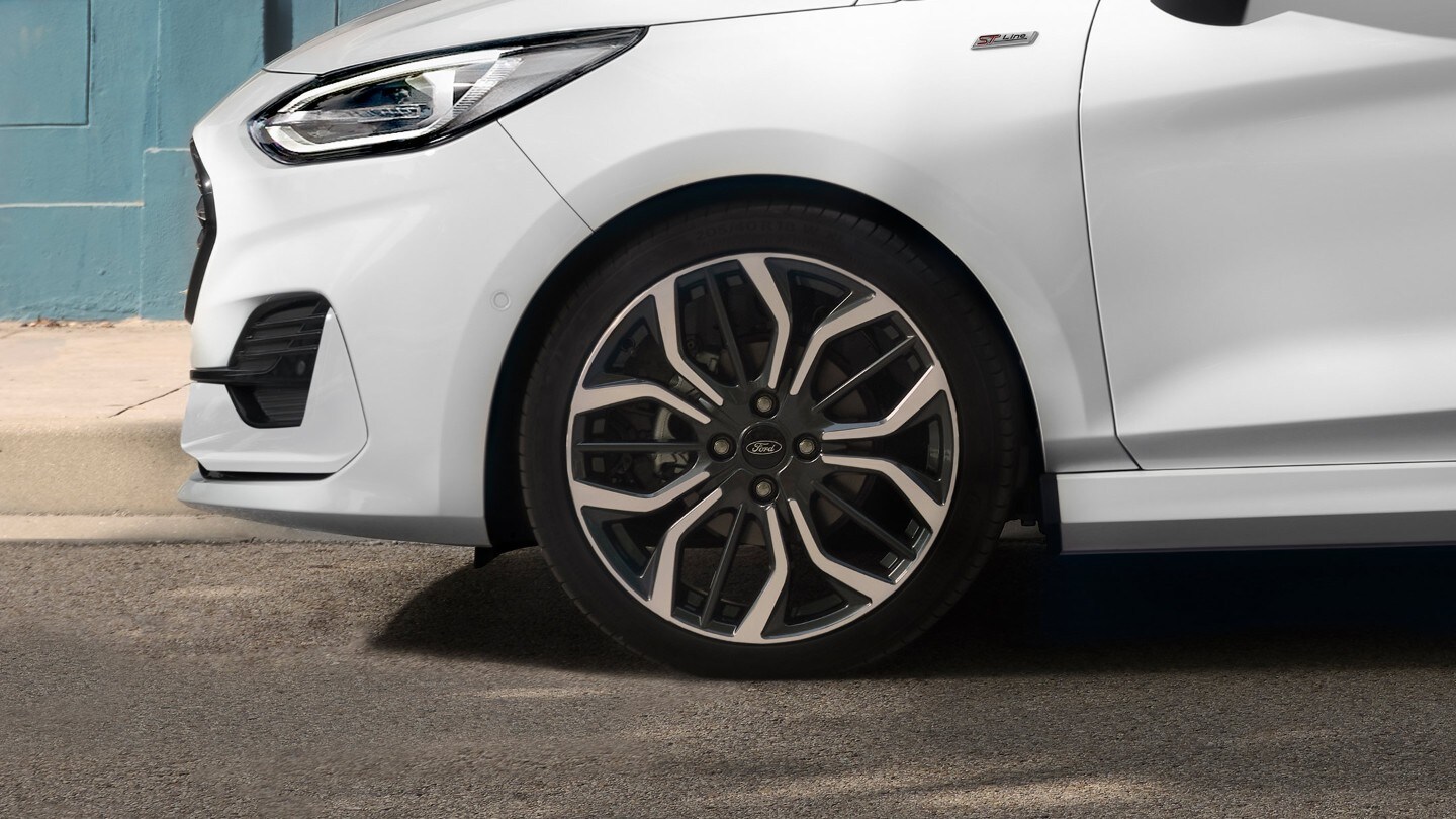 Ford Fiesta showing exclusive front alloy wheel