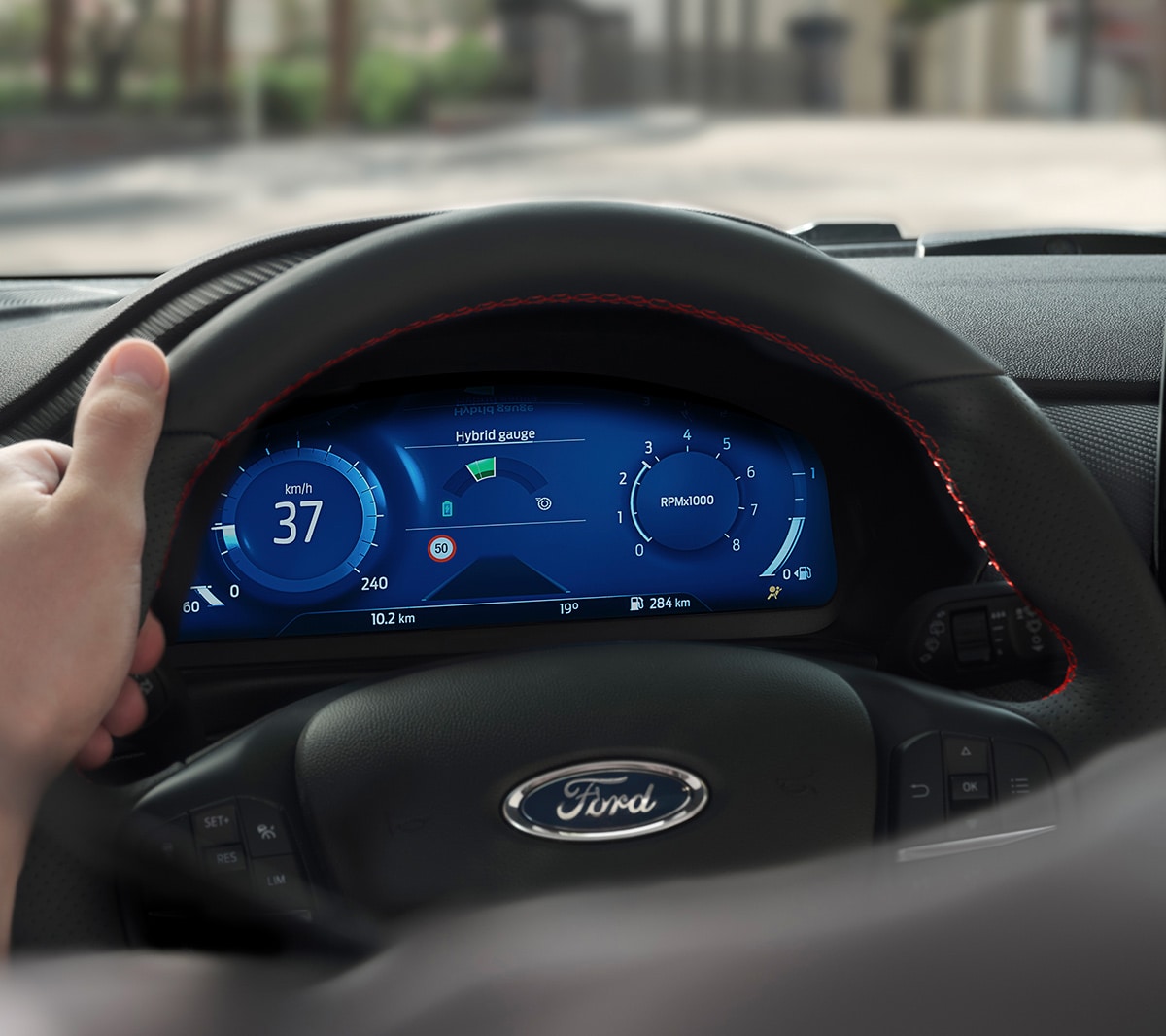Ford Fiesta interior digital cluster view