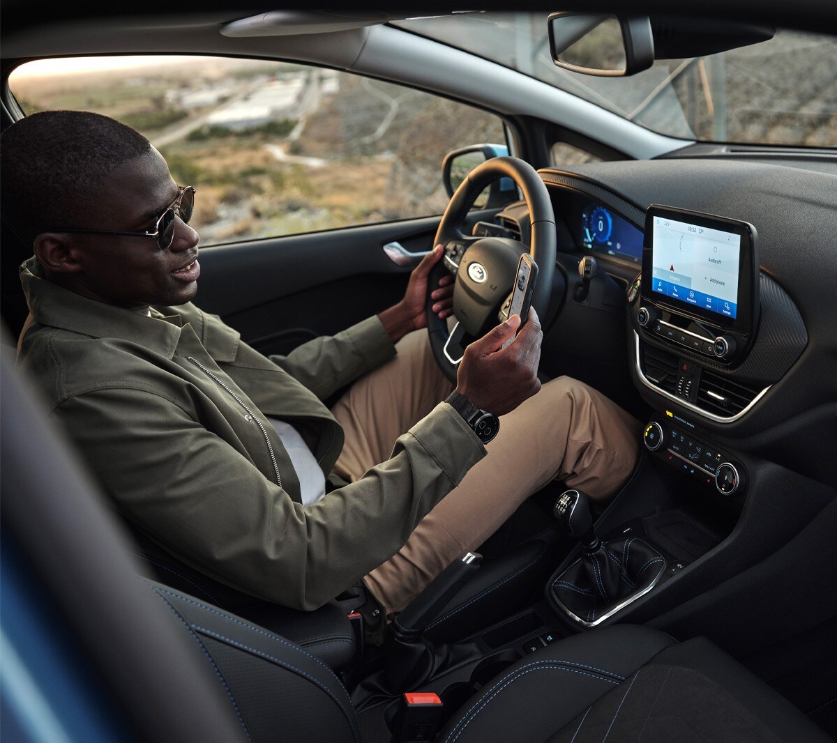 Man sitting in a car