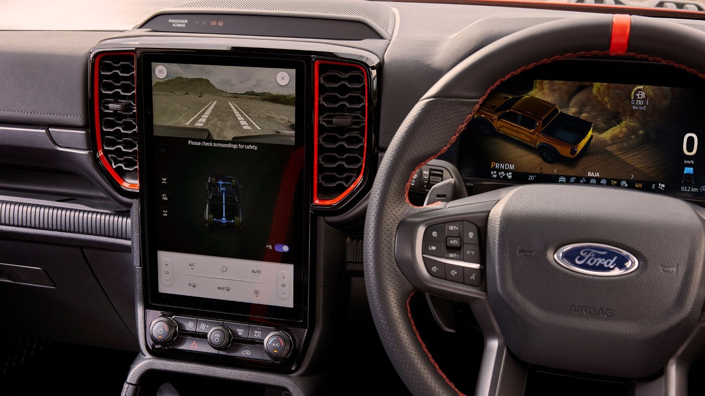 New Ford Ranger Raptor interior dashboard view