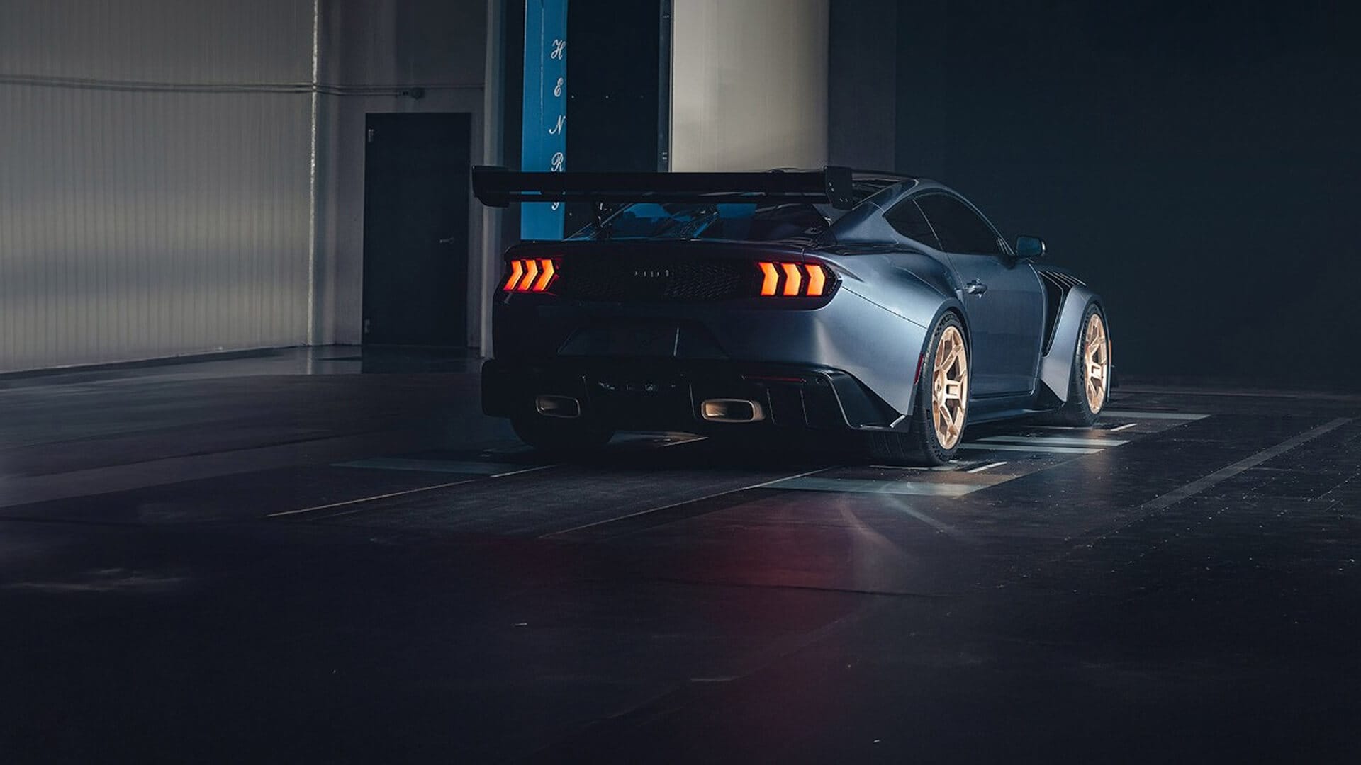 Ford Mustang GT Daytona driving in tunnel
