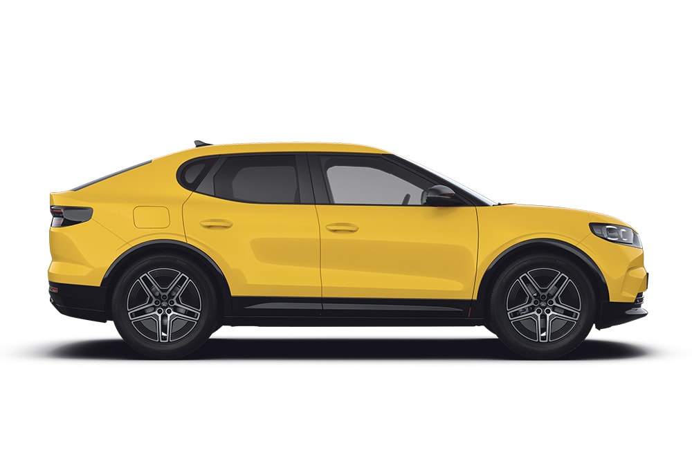 Żółty Ford Capri z gamy SUV-ów Forda.