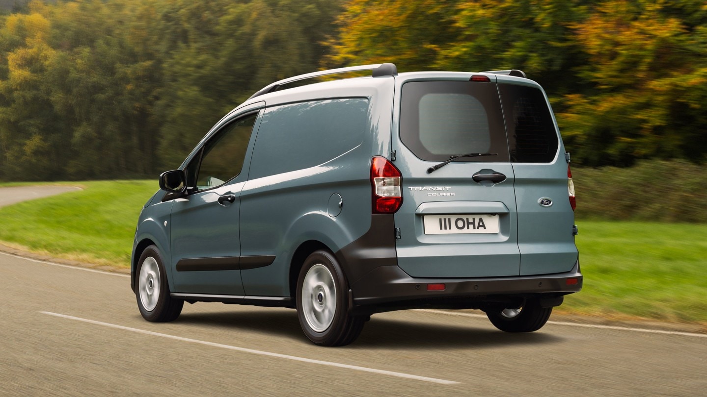 New Ford Transit Courier rear view driving