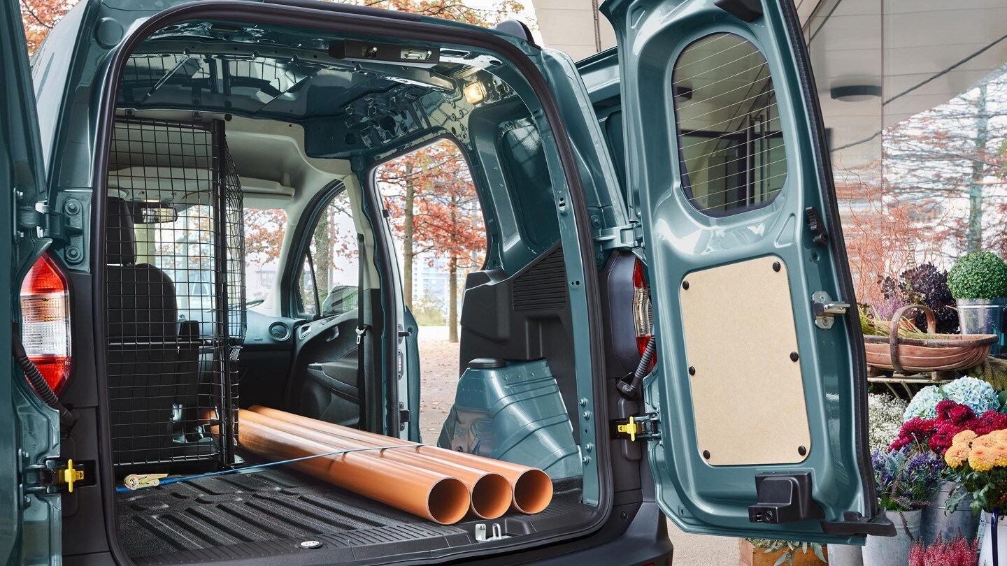 Ford Transit Courier rear and side doors open