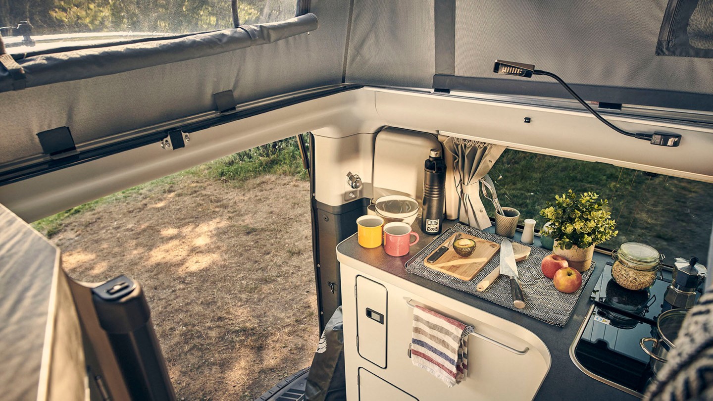 New Transit Custom Nugget Plus interior kitchen view