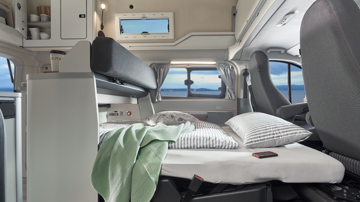 New Ford Transit Custom Nugget Plus interior bed view