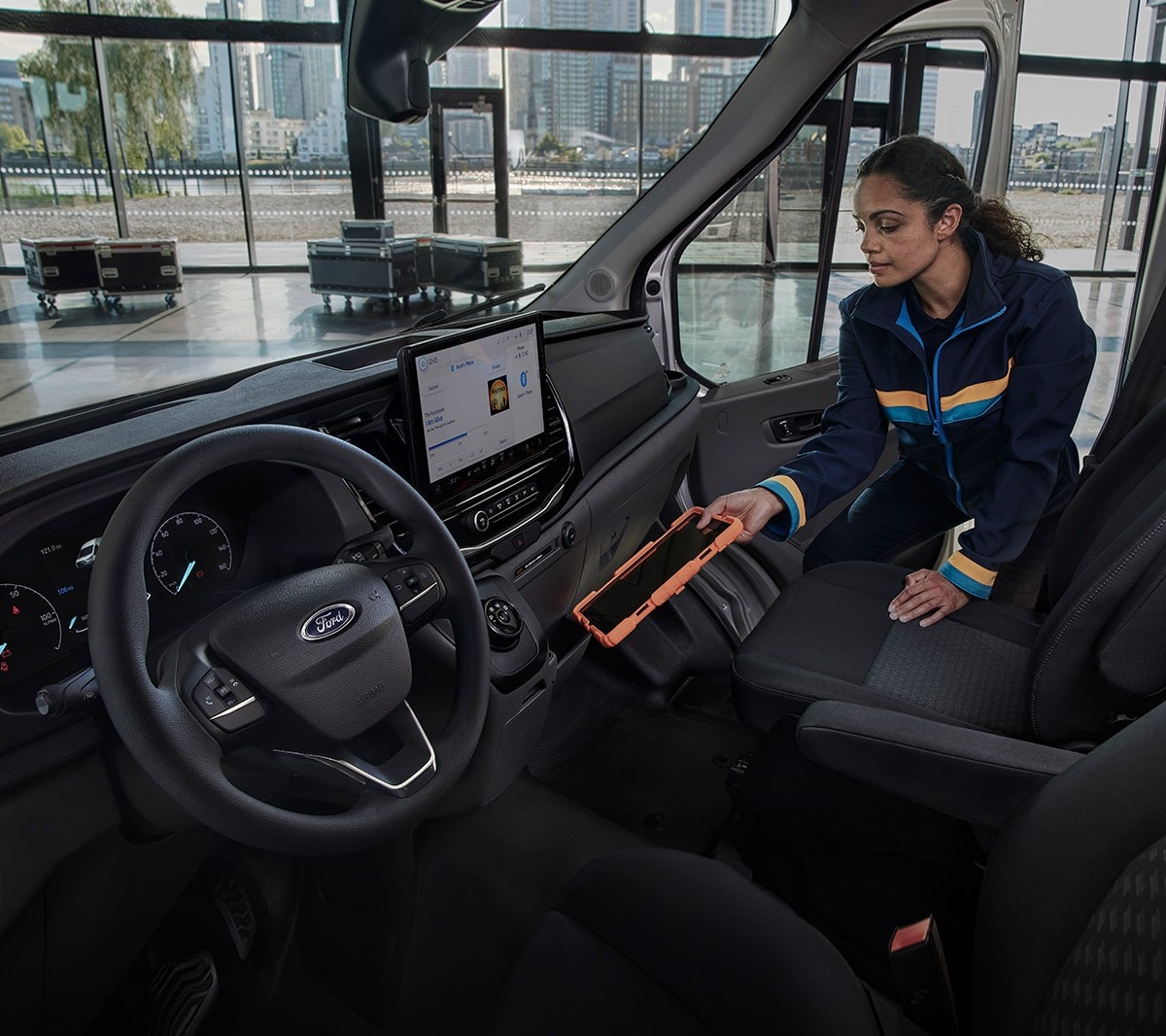 Ford E-Transit interior storage