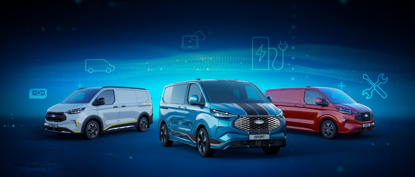 Ford E-Transit Custom in a range of colours Ford E-Transit Custom in a range of colours
