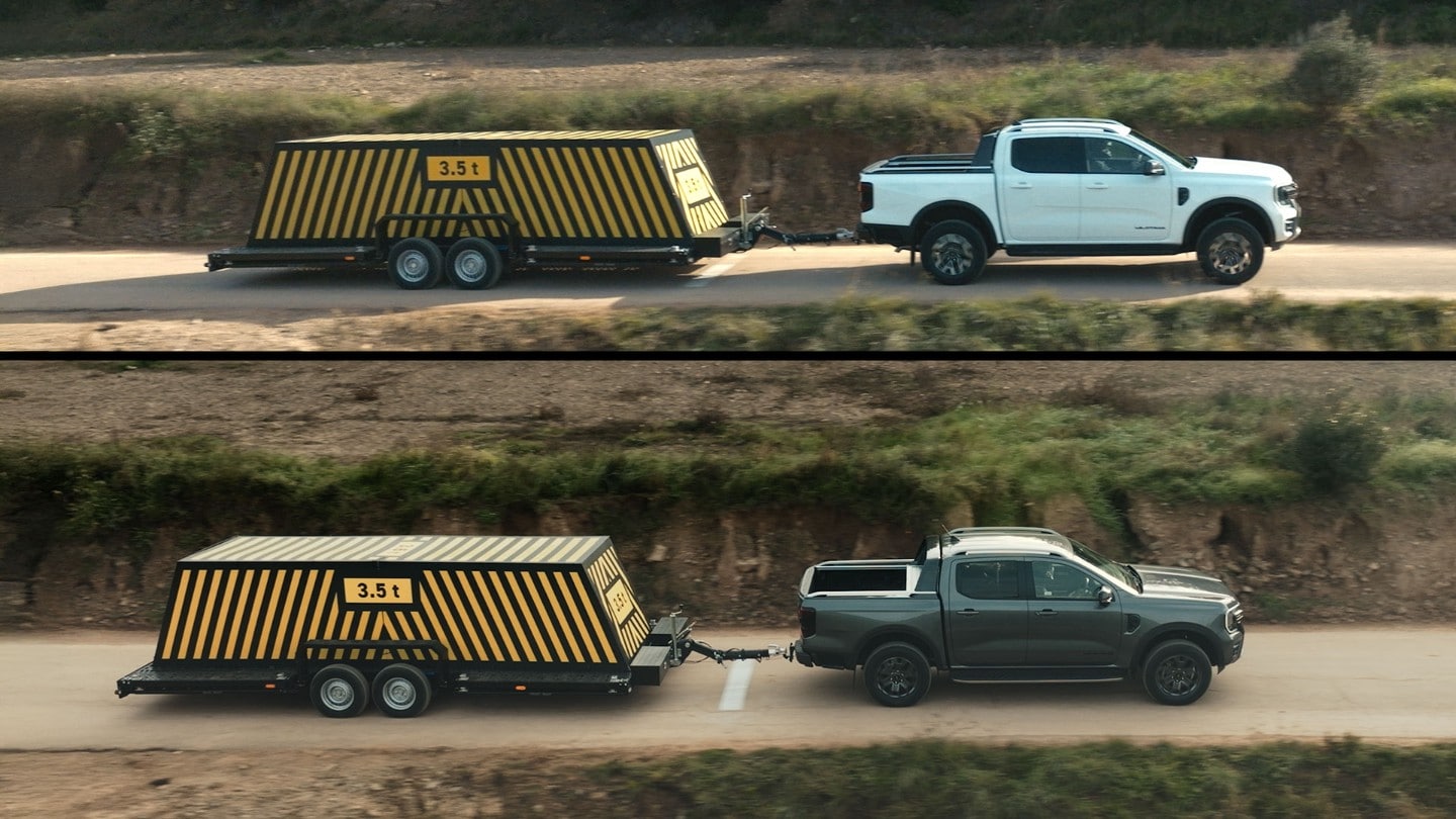 Ranger kontra Ranger: Ranger PHEV i Ranger z 2-litrowym silnikiem diesla w bezpośredniej konfrontacji obejmującej szereg wyzwań.