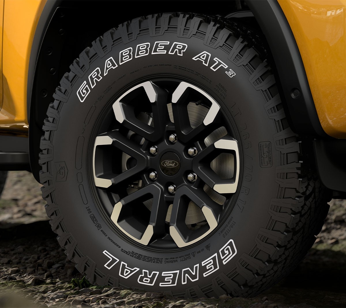 All-New Ranger Wildtrak X black alloy wheel detail