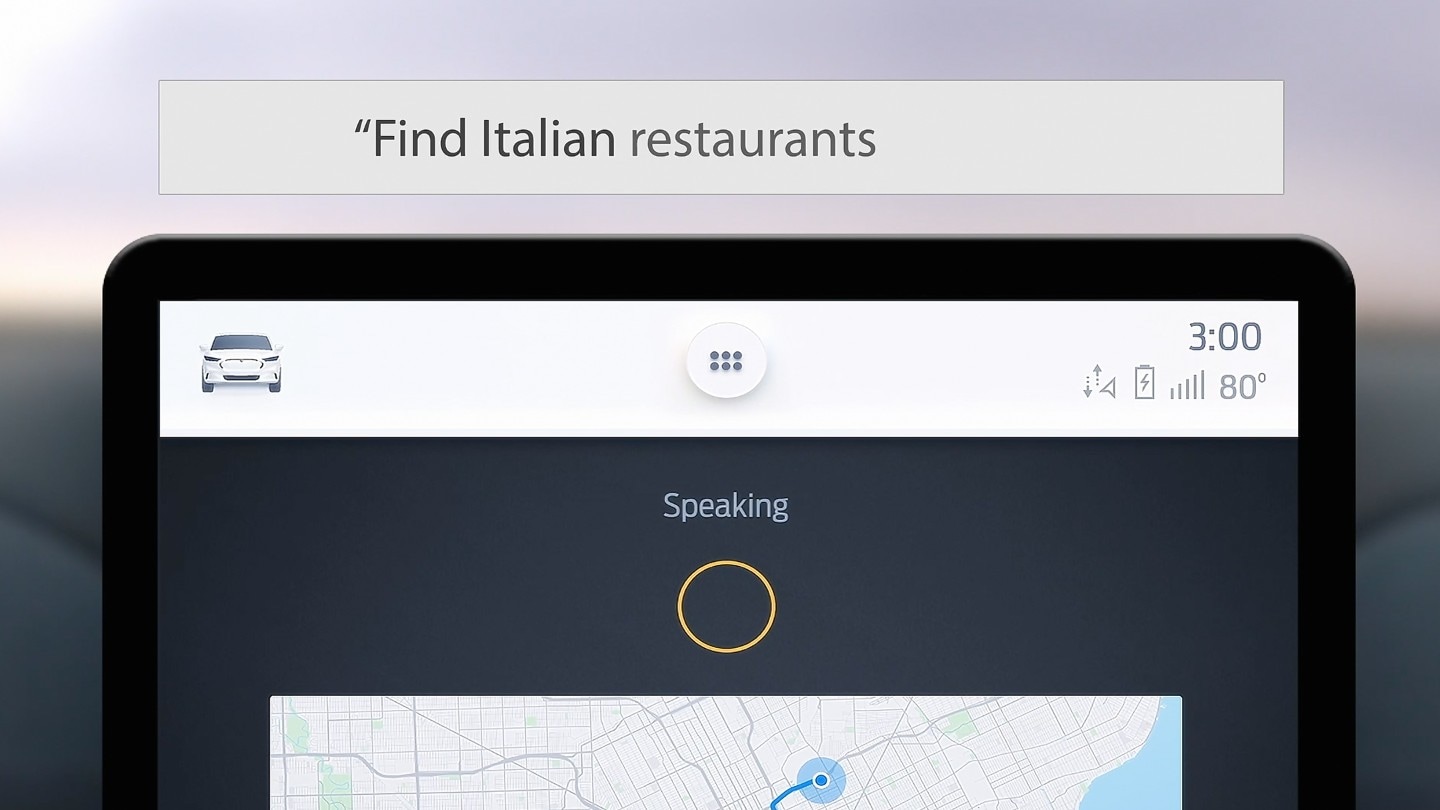 SYNC 4A showing voice control